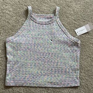 cropped razorback multi-color tank top